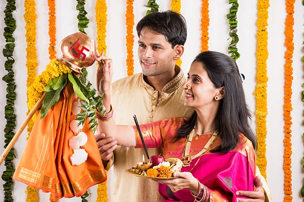 smart-indian-young-couple-performing-gudi-padwa-puja-traditional-cloths-pooja-thali-it-s-hindu-new-year-